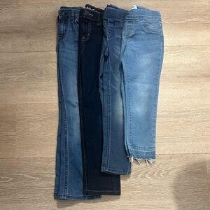 Set of Four Blue Jeans for Kids, girls size 6